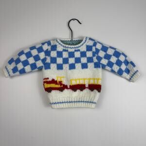 Vintage 1988 Mine Alone Baby boy Train Sweater 3-6 months